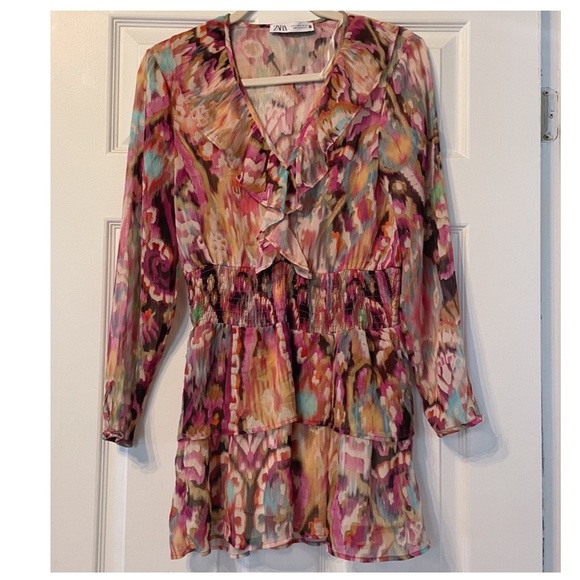 Zara multi patterned mini tunic dress - Picture 4 of 7